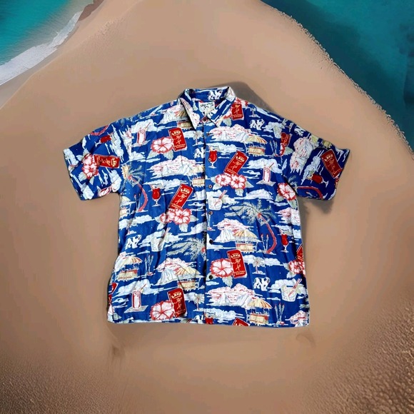 Big Dogs Other - Big Dogs Shirt Cruise Tropical Alcohol Cocktail Button Up Lava Lounge Large‎